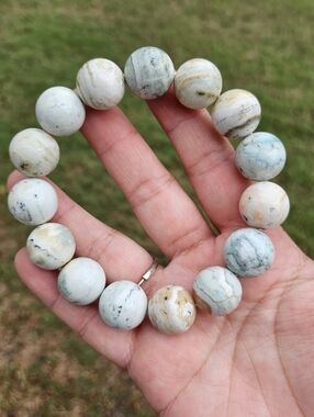 ocean agate bracelet 15mm